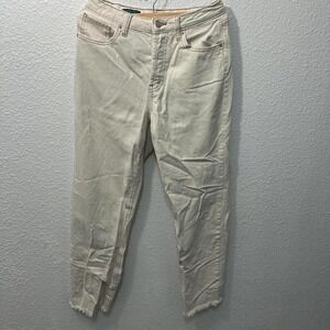 High-waisted straight leg jeans